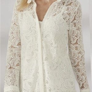 Soft Surroundings Cream Lace Blouse